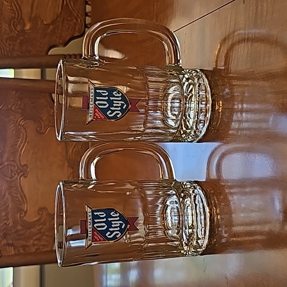 Vintage Heileman's "Old Style" Beer Mugs - Set of 2